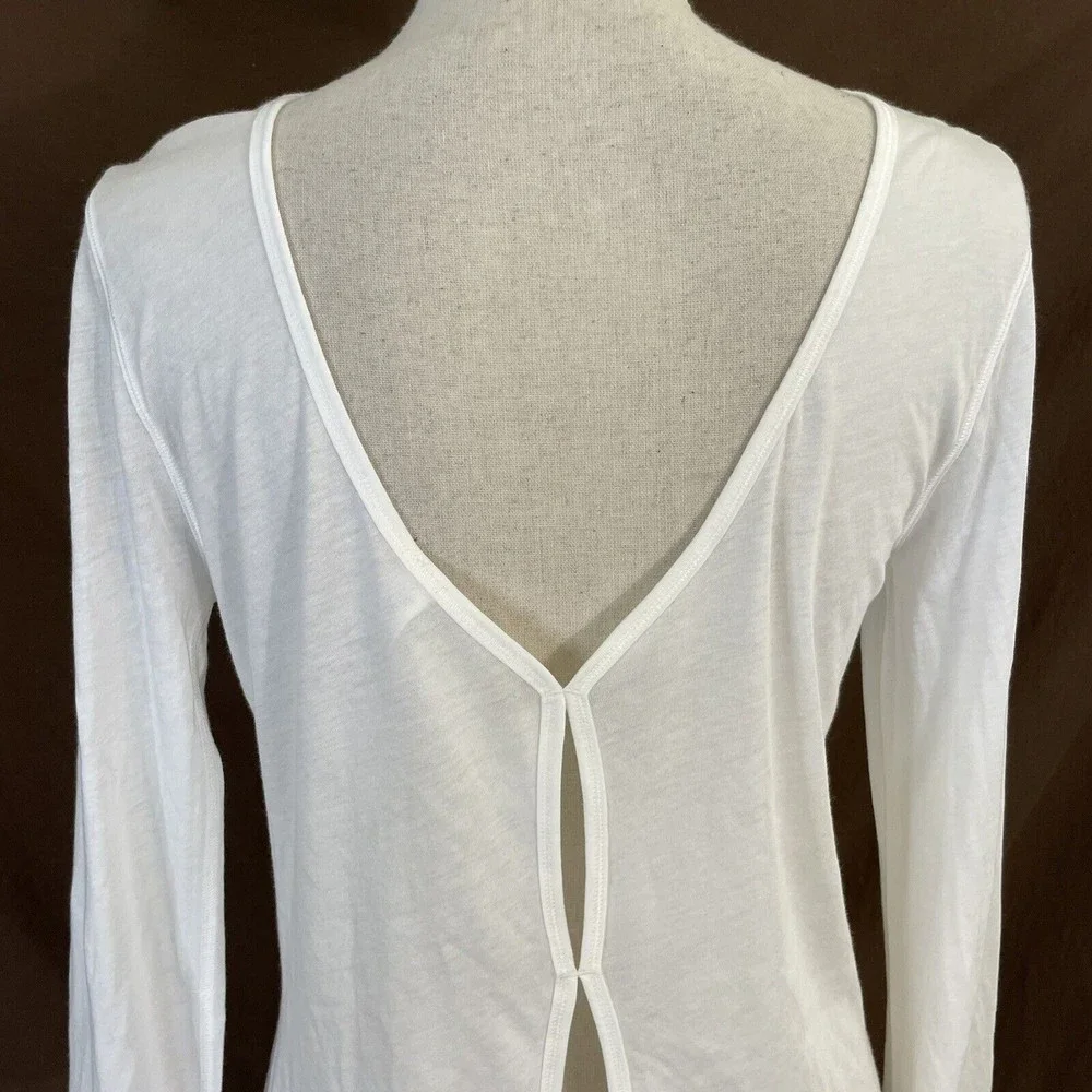 Lululemon Zen Bender Long Sleeve Shirt Women’s 6 White Open Back NEW - Picture 3 of 7
